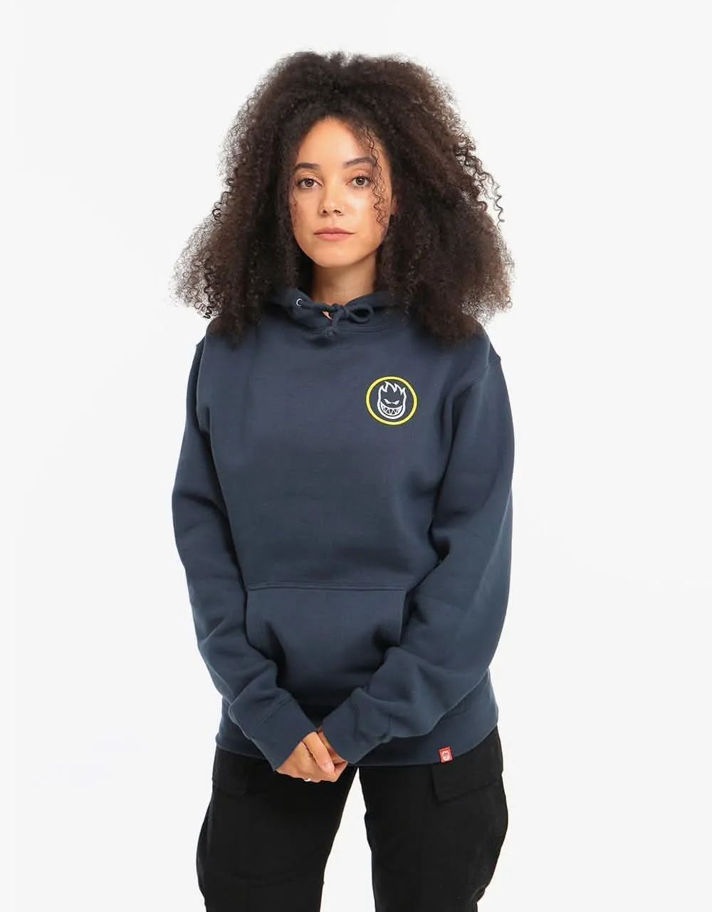 Spitfire Classic Swirl Fade Pullover Hoodie - Slate Blue/Yellow-White