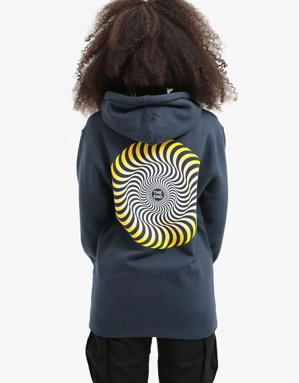 Spitfire Classic Swirl Fade Pullover Hoodie - Slate Blue/Yellow-White
