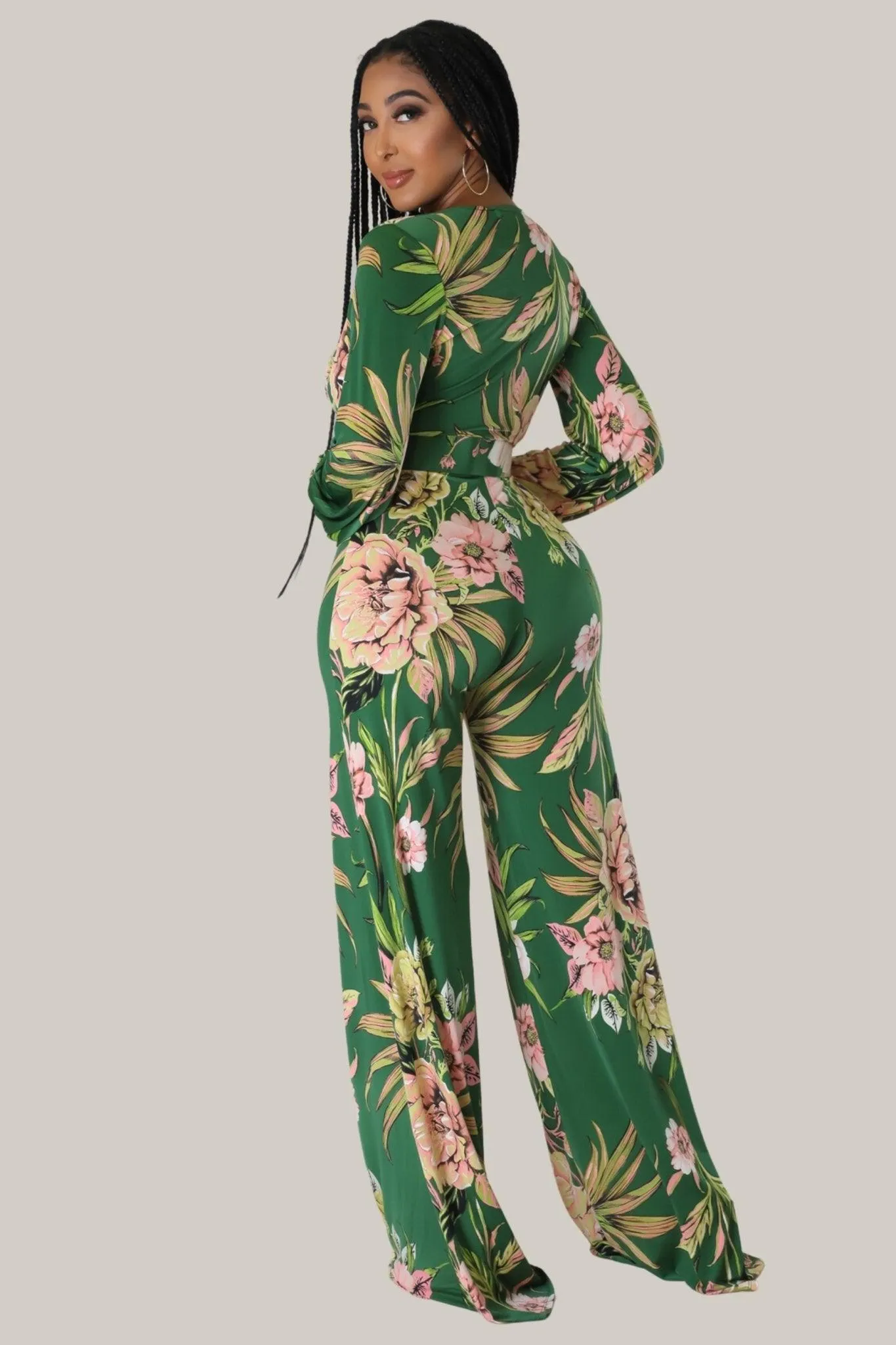 Spring Days Floral Belted Jumpsuit