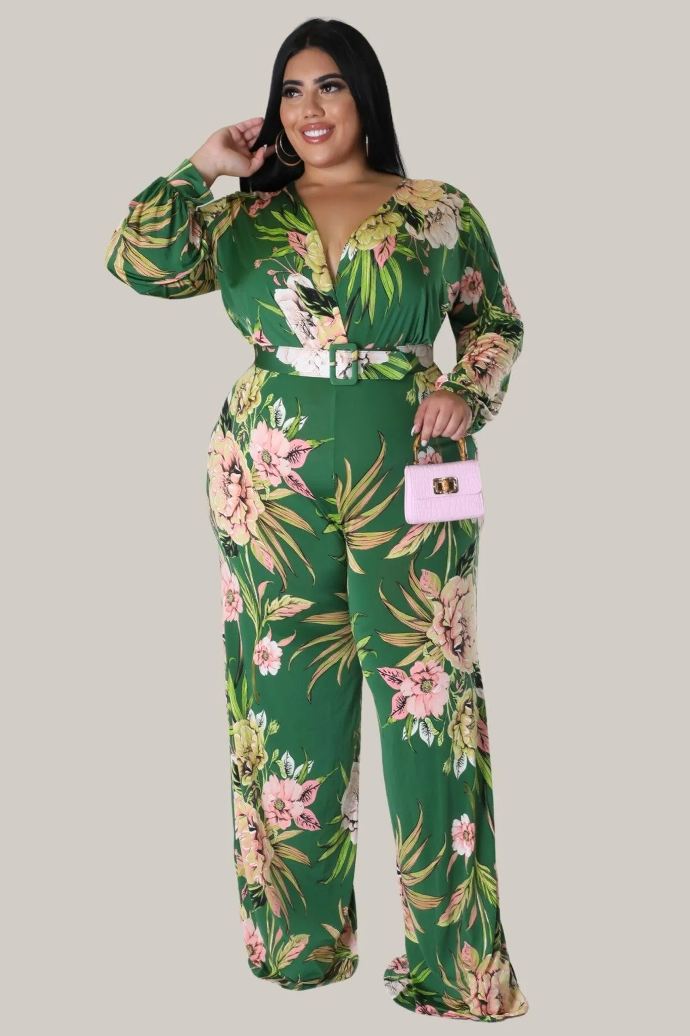 Spring Days Floral Belted Jumpsuit