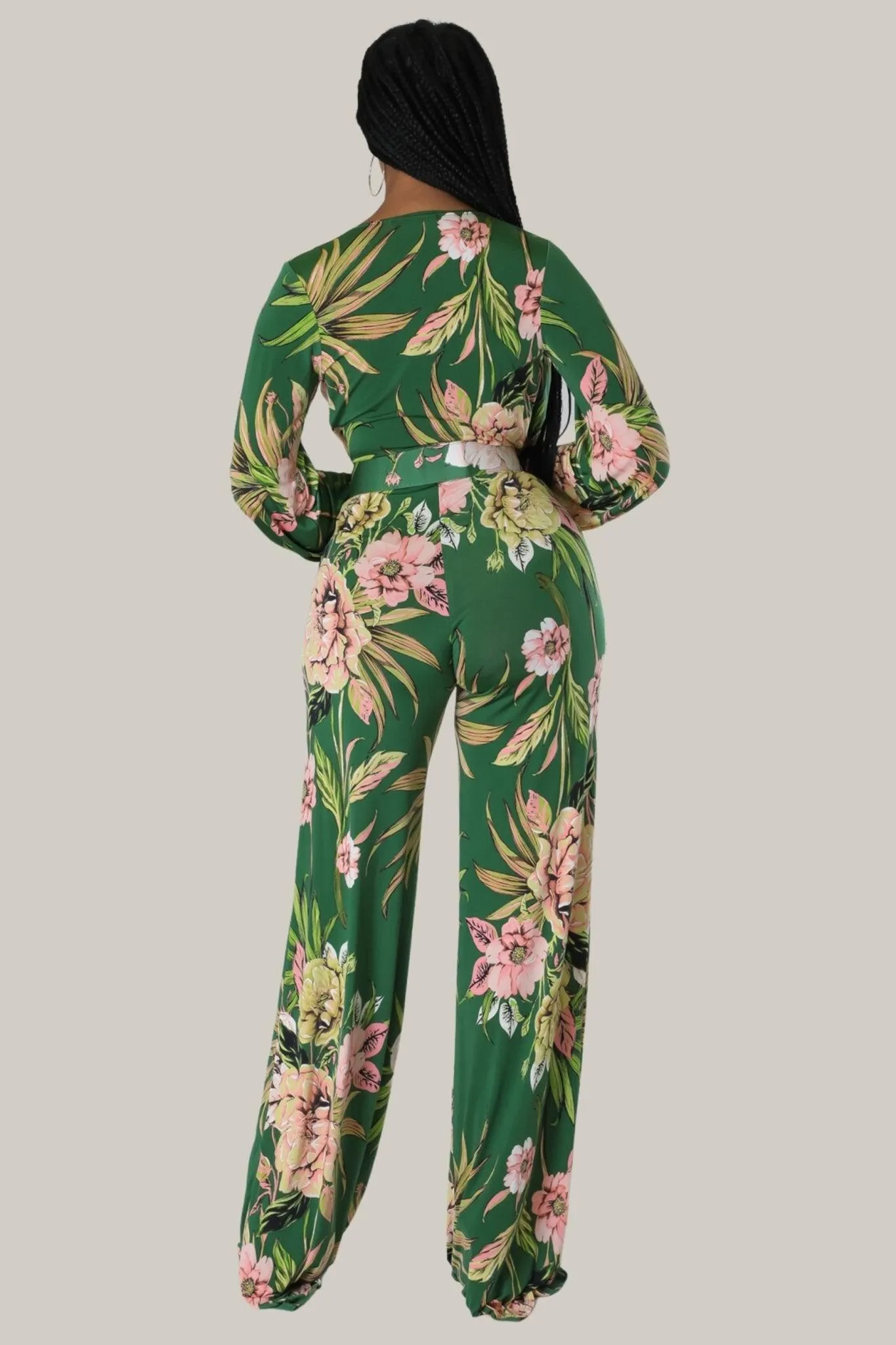 Spring Days Floral Belted Jumpsuit