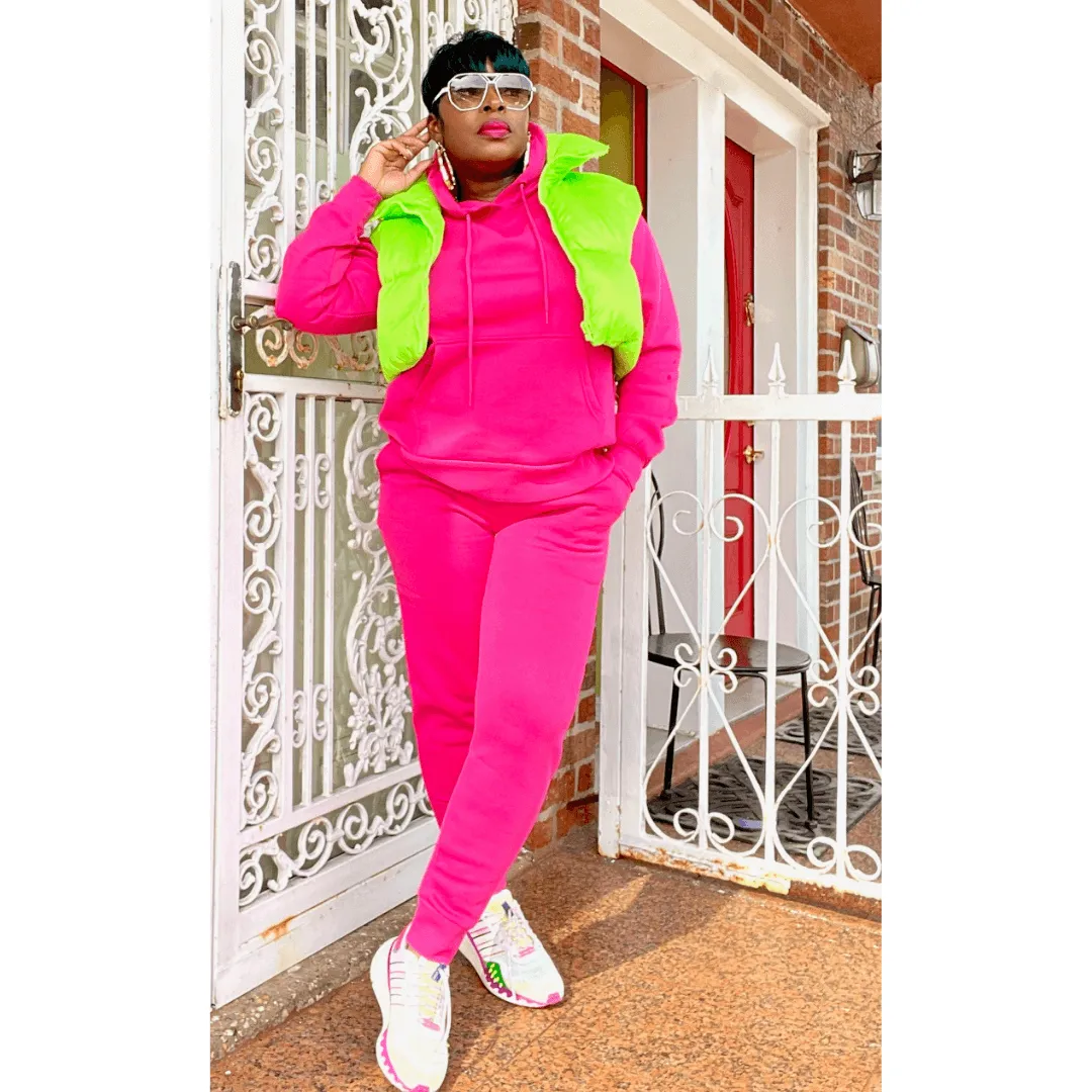 Spring Vibes '22 Hooded Jogger Set (Two Colors)