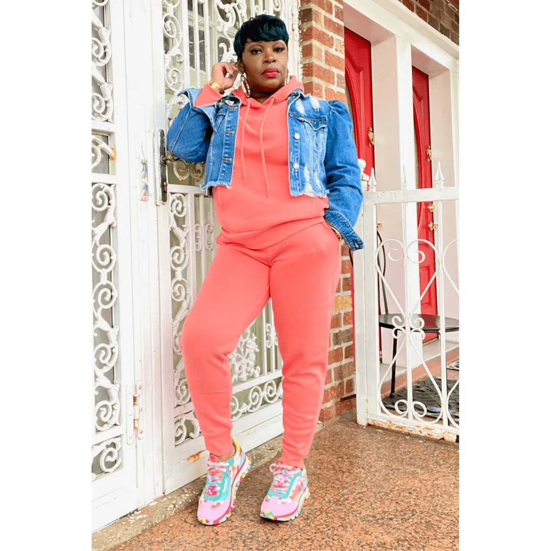Spring Vibes '22 Hooded Jogger Set (Two Colors)