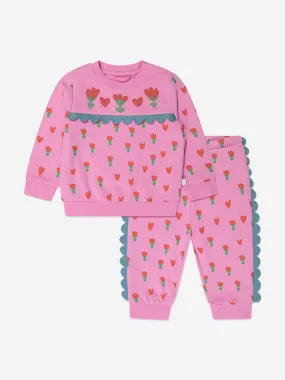 Stella McCartney Baby Girls Flower Tracksuit in Pink