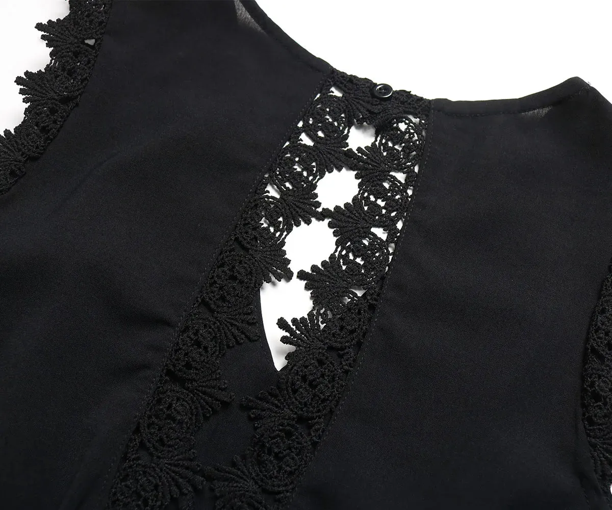 Summer jumpsuit commuting fashion lace V-neck sleeveless backless jumpsuit 2024 new women's clothing