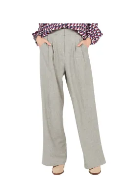 Suncoo Joel High-Waisted Wide-leg Pant - Gris Chine