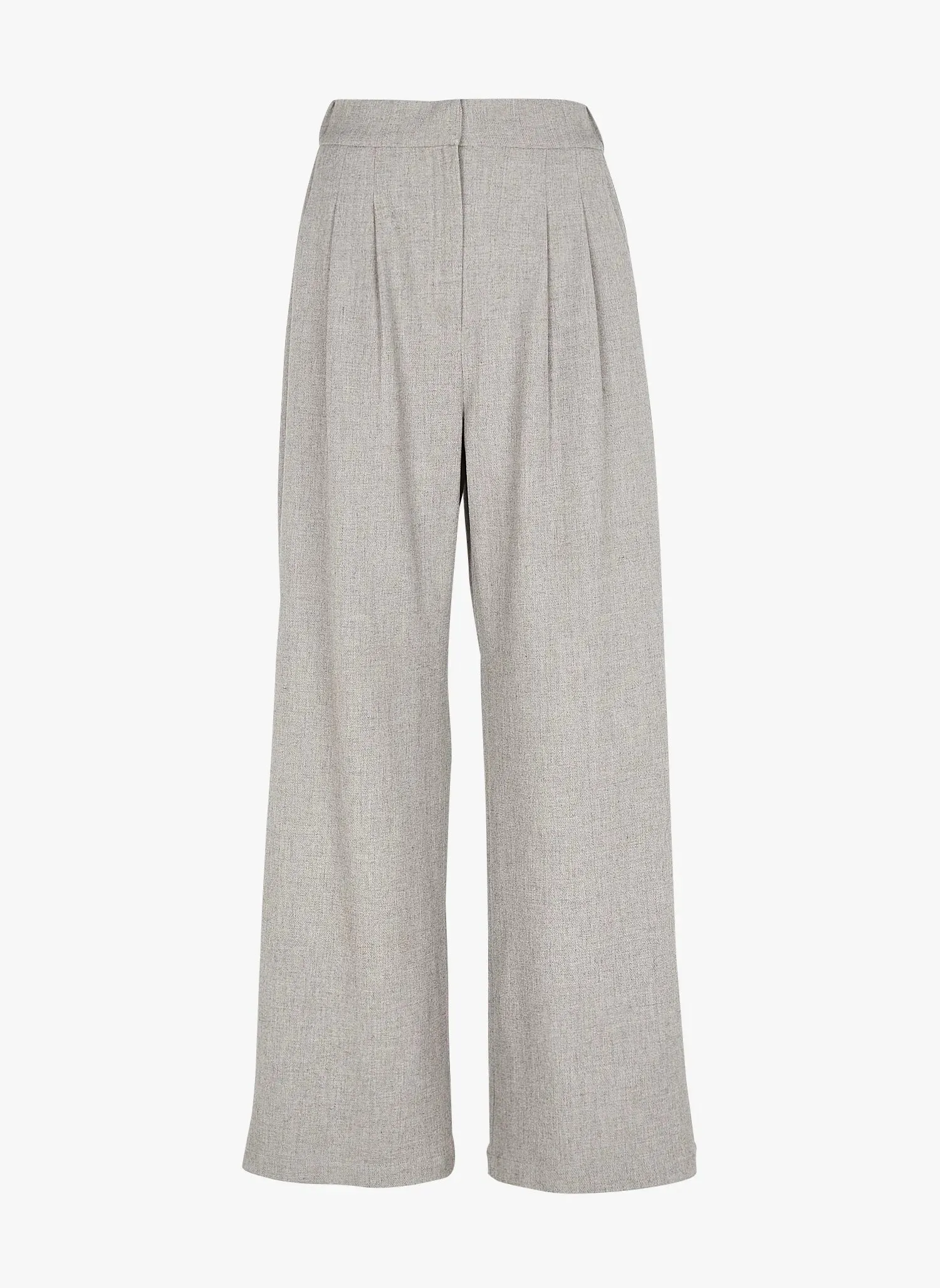 Suncoo Joel High-Waisted Wide-leg Pant - Gris Chine