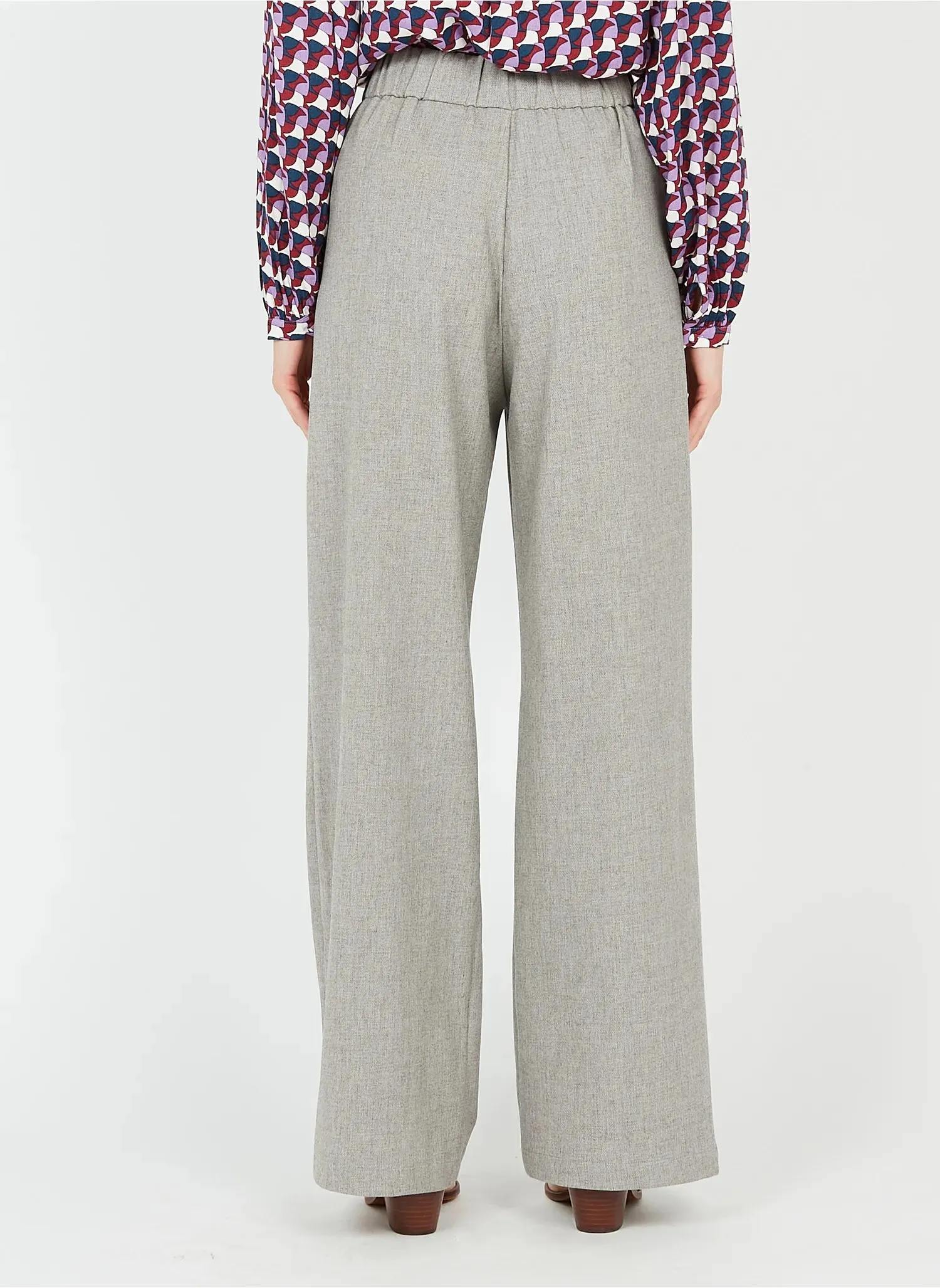 Suncoo Joel High-Waisted Wide-leg Pant - Gris Chine