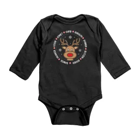 Team Rudolph Long Sleeve Baby Snap Bodysuit Onesie