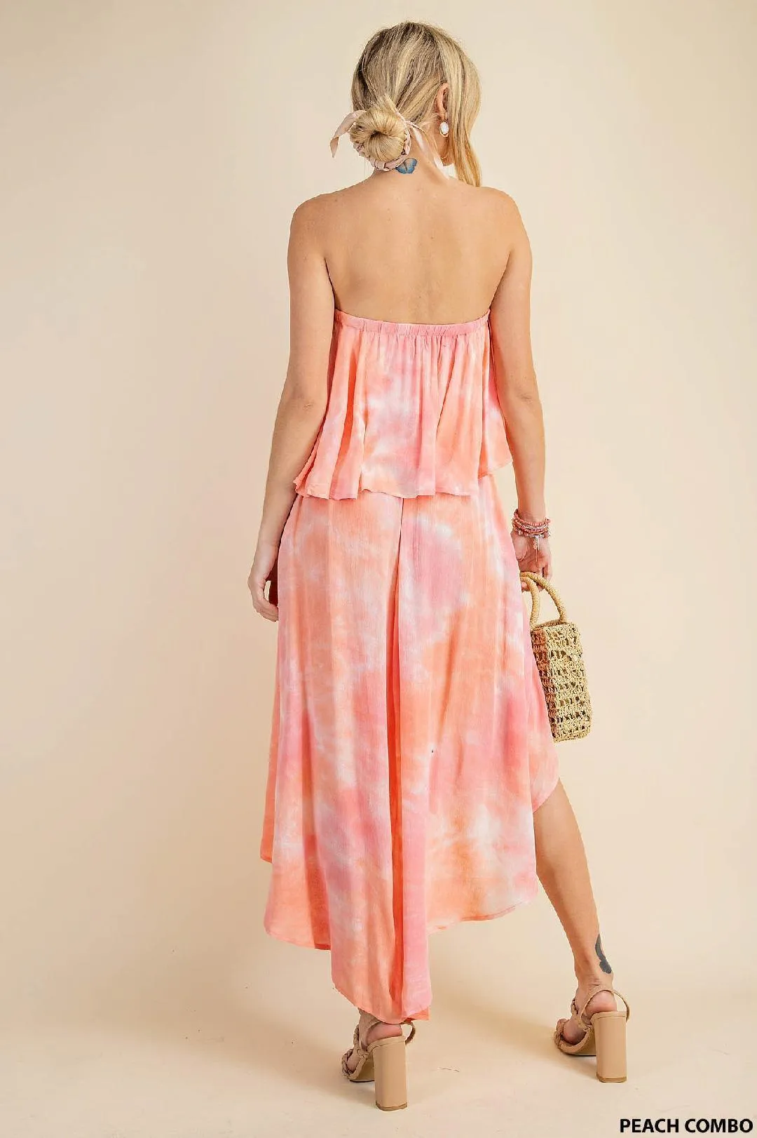 Tie Dye Off Shoulder Jumpsuit