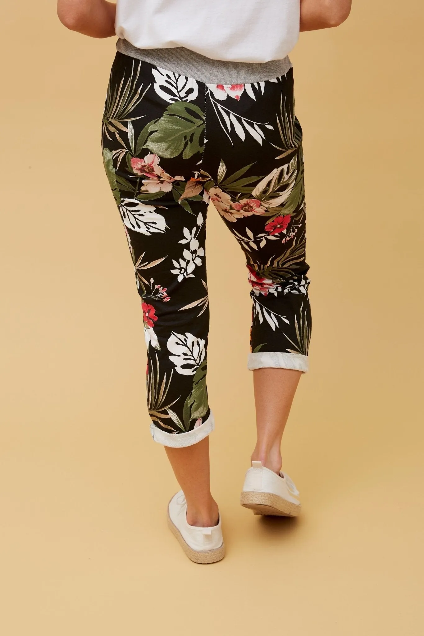 TROPICAL COTTON JOGGER JERSEY WAIST PANT