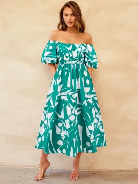 Tropical Hideaway Maxi Floral Off The Shoulder Dress