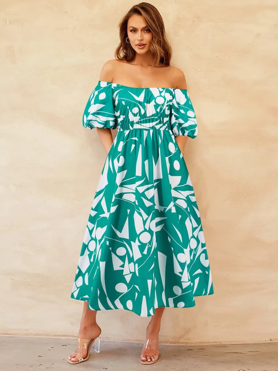 Tropical Hideaway Maxi Floral Off The Shoulder Dress