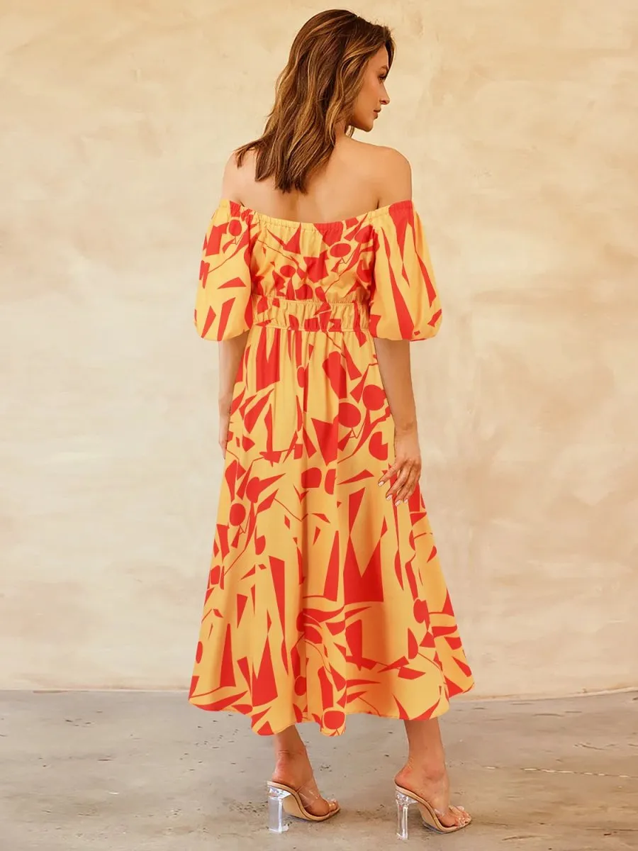 Tropical Hideaway Maxi Floral Off The Shoulder Dress
