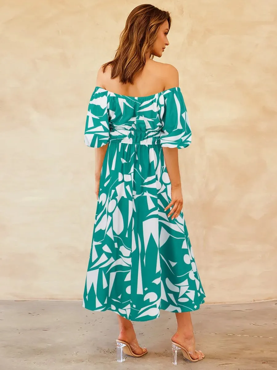 Tropical Hideaway Maxi Floral Off The Shoulder Dress