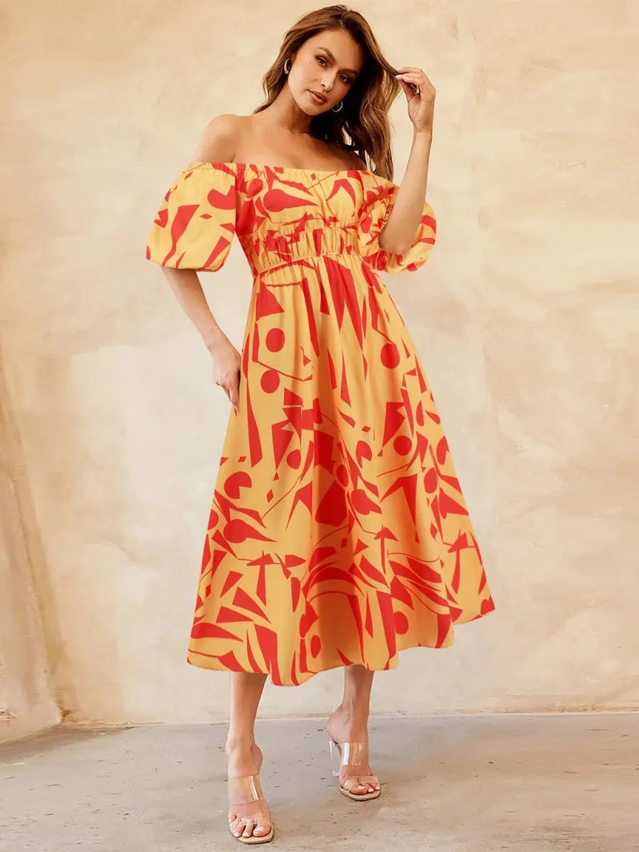Tropical Hideaway Maxi Floral Off The Shoulder Dress