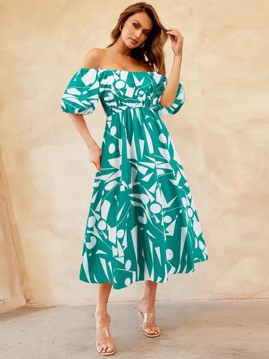 Tropical Hideaway Maxi Floral Off The Shoulder Dress
