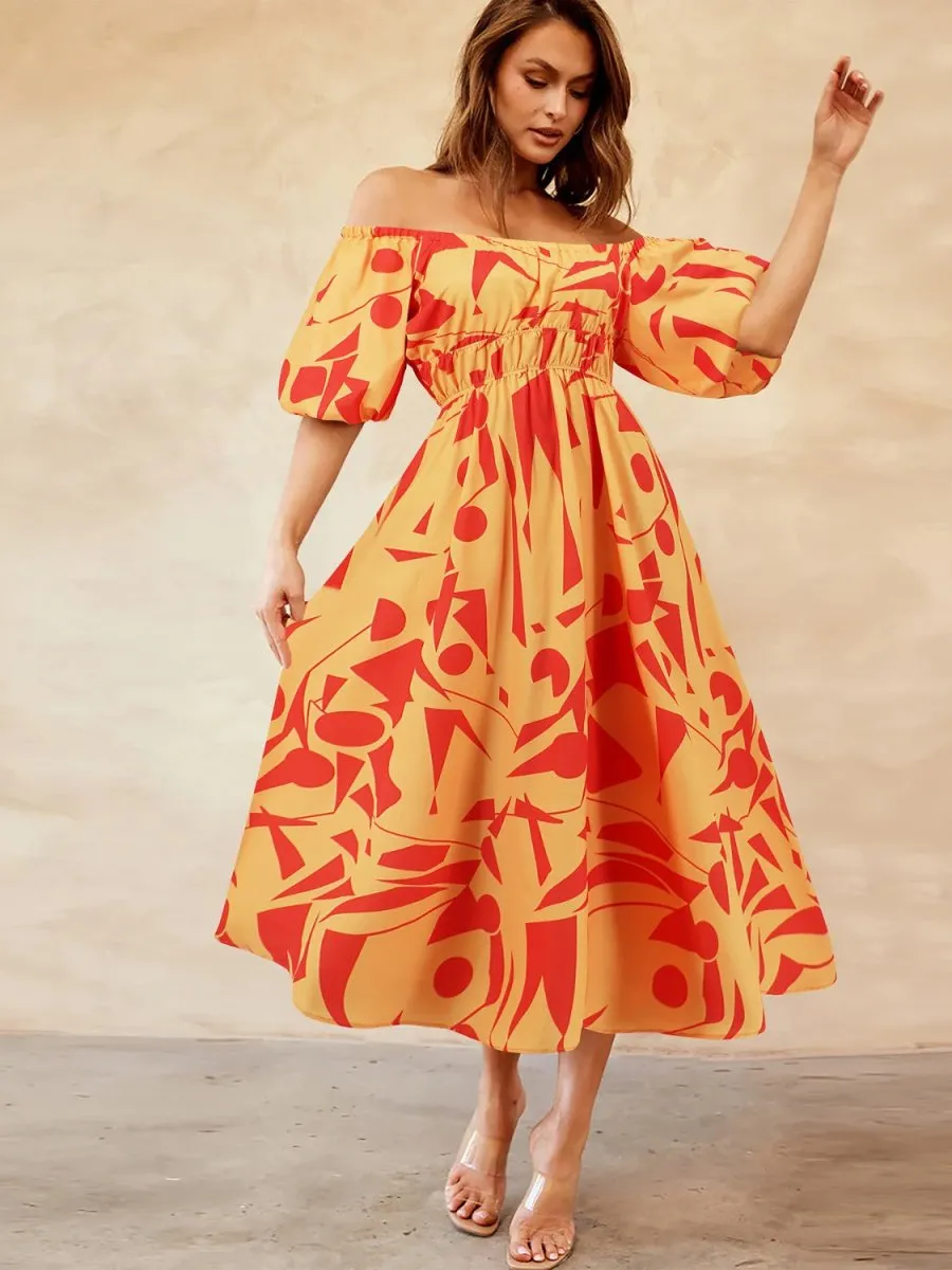 Tropical Hideaway Maxi Floral Off The Shoulder Dress