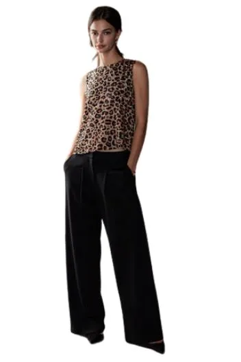 Velvet Leona Ponti Wide Leg Pant - Black