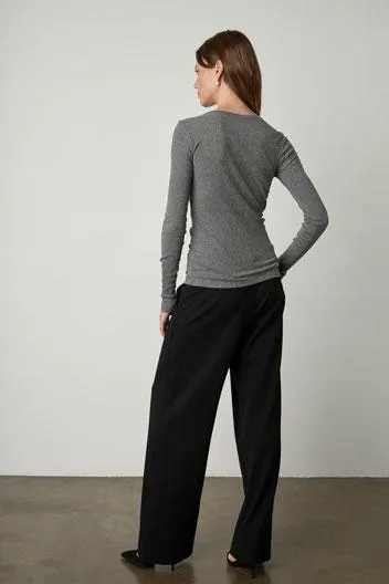 Velvet Leona Ponti Wide Leg Pant - Black
