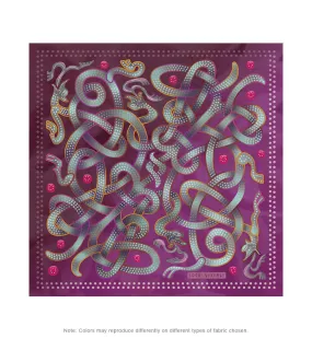 Viking Autumn Violet-Dark Red-Grey Jellinge 1 Transparent Poly Scarf (2 Sizes-2 fabrics)