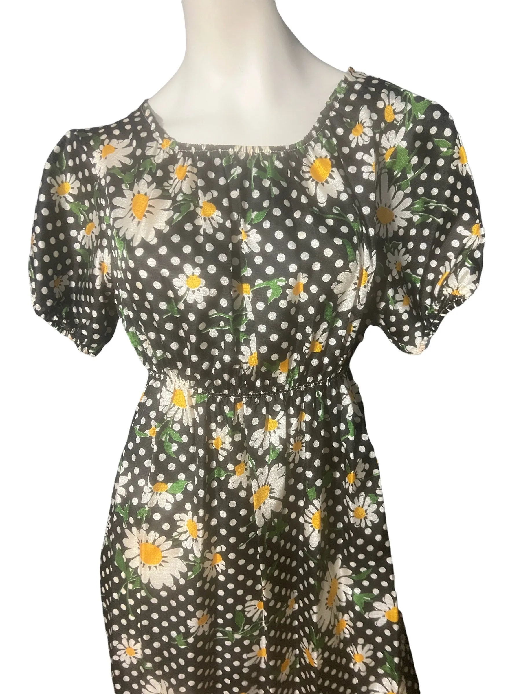 Vintage 70’s daisy floral maxi dress M