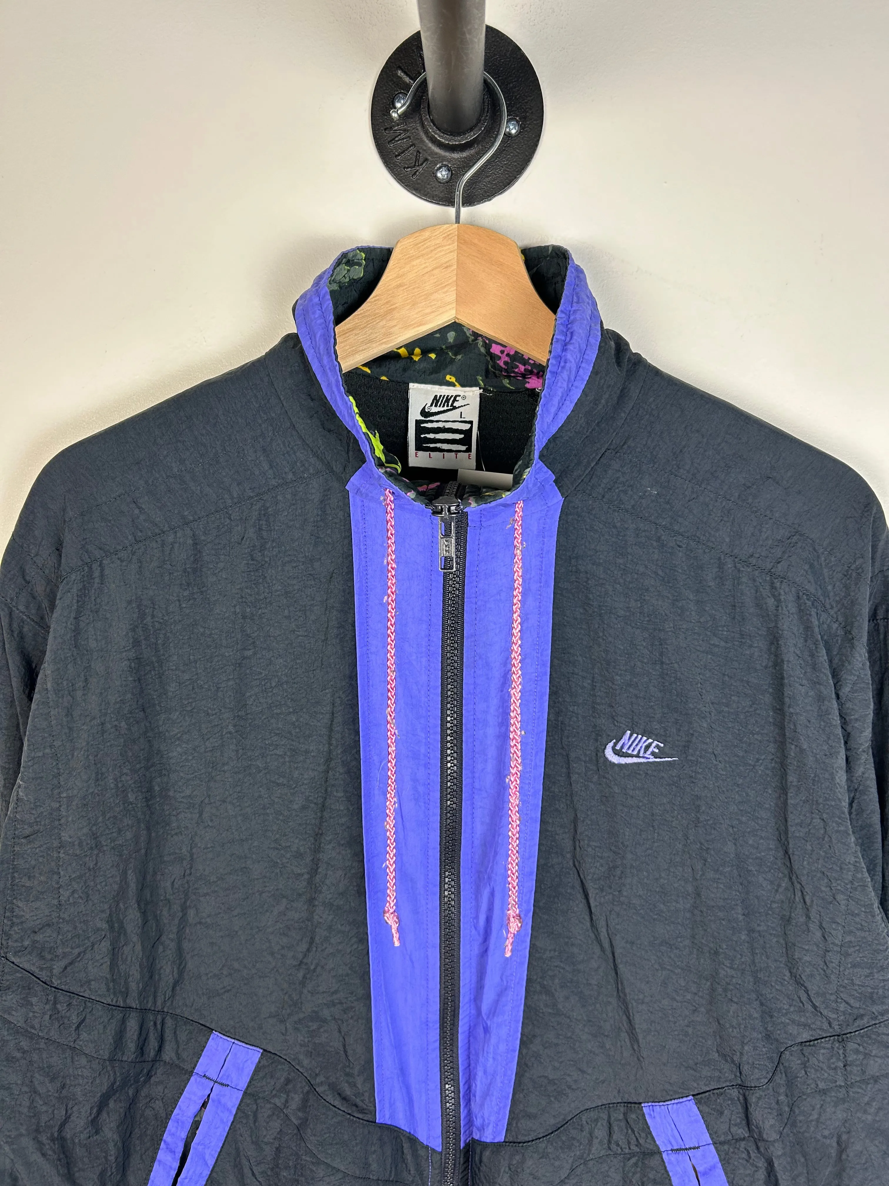 Vintage 90's Nike Elite Black & Purple Windbreaker