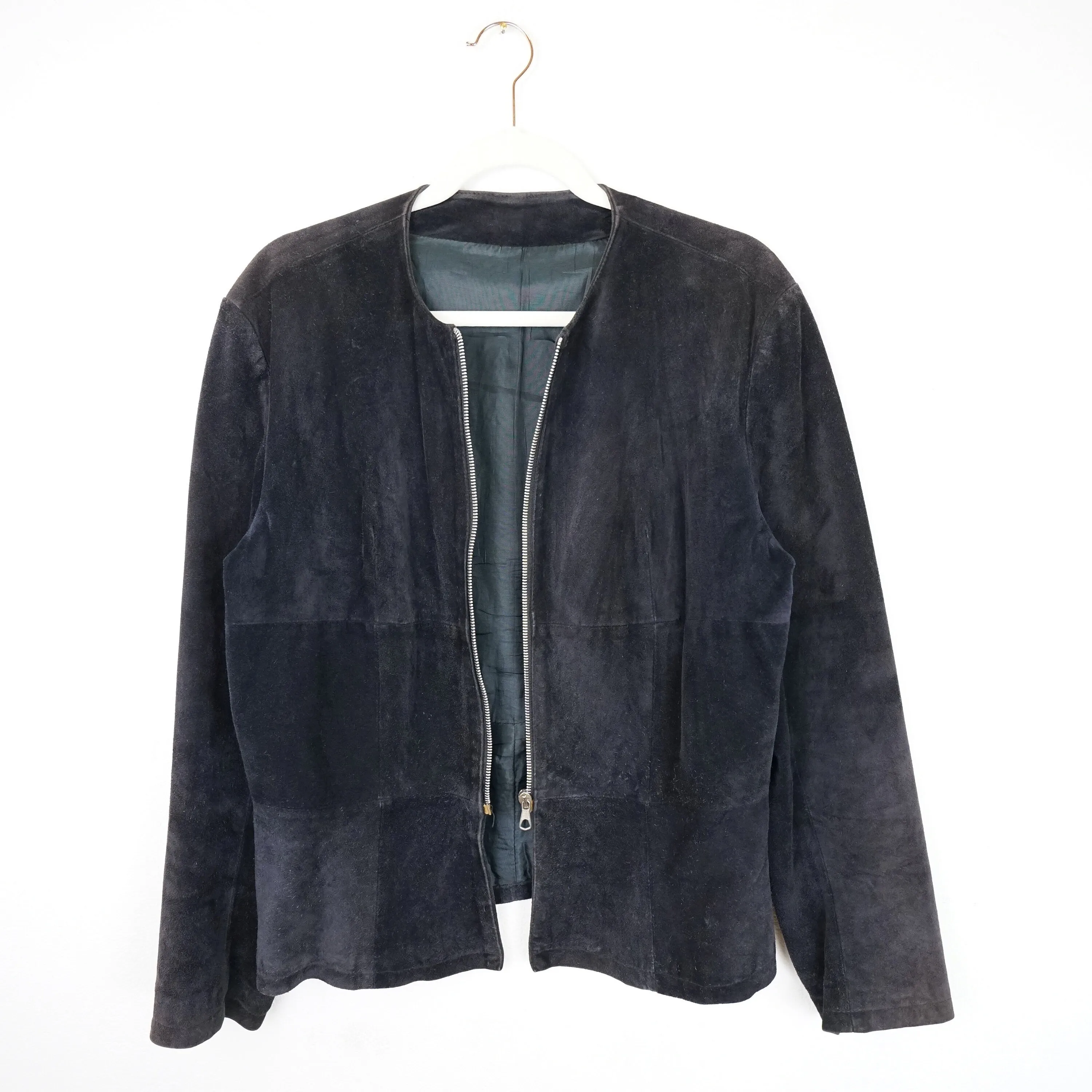 Vintage dark blue suede jacket Size S