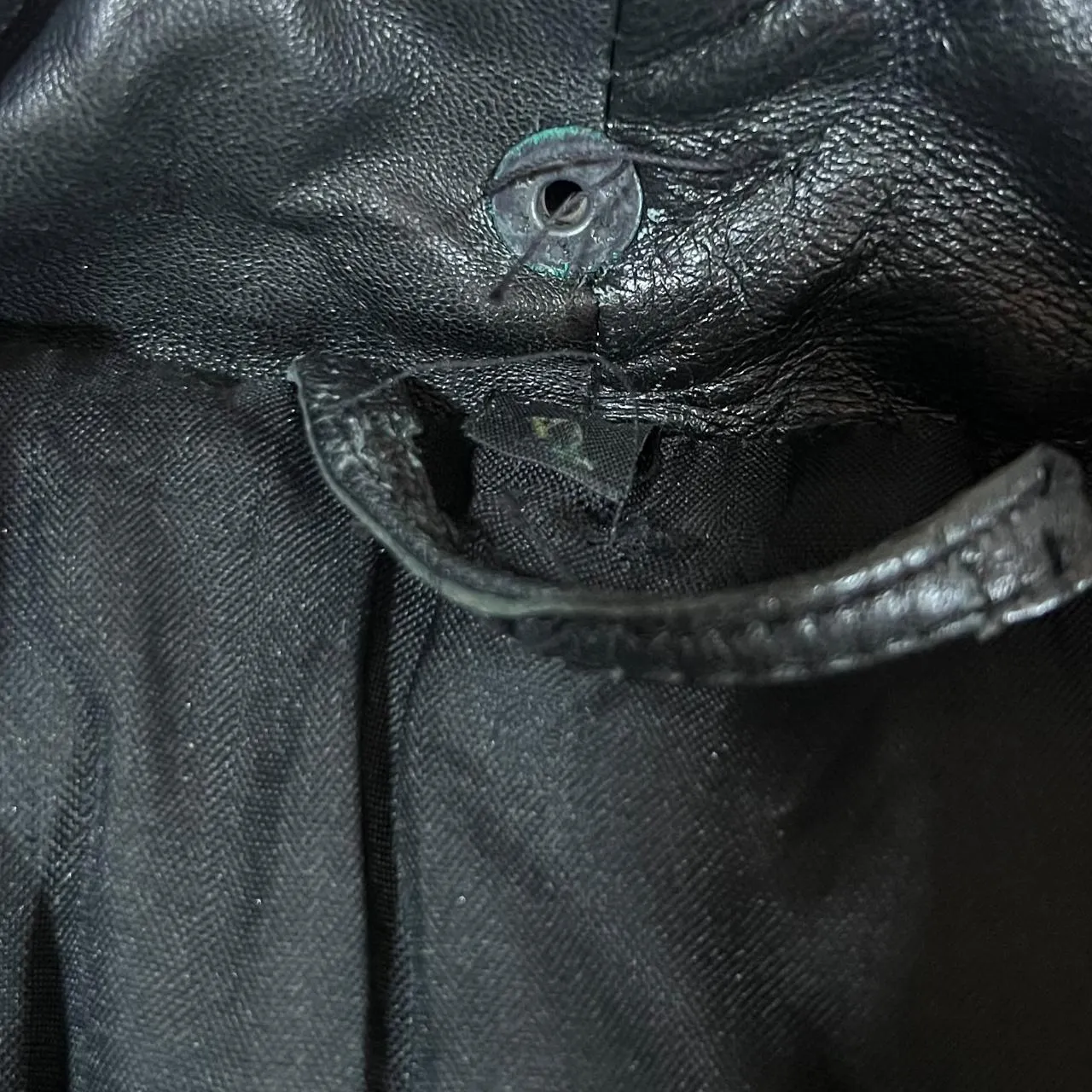 Vintage Genuine Real Black Leather Padded Puffer Jacket Coat