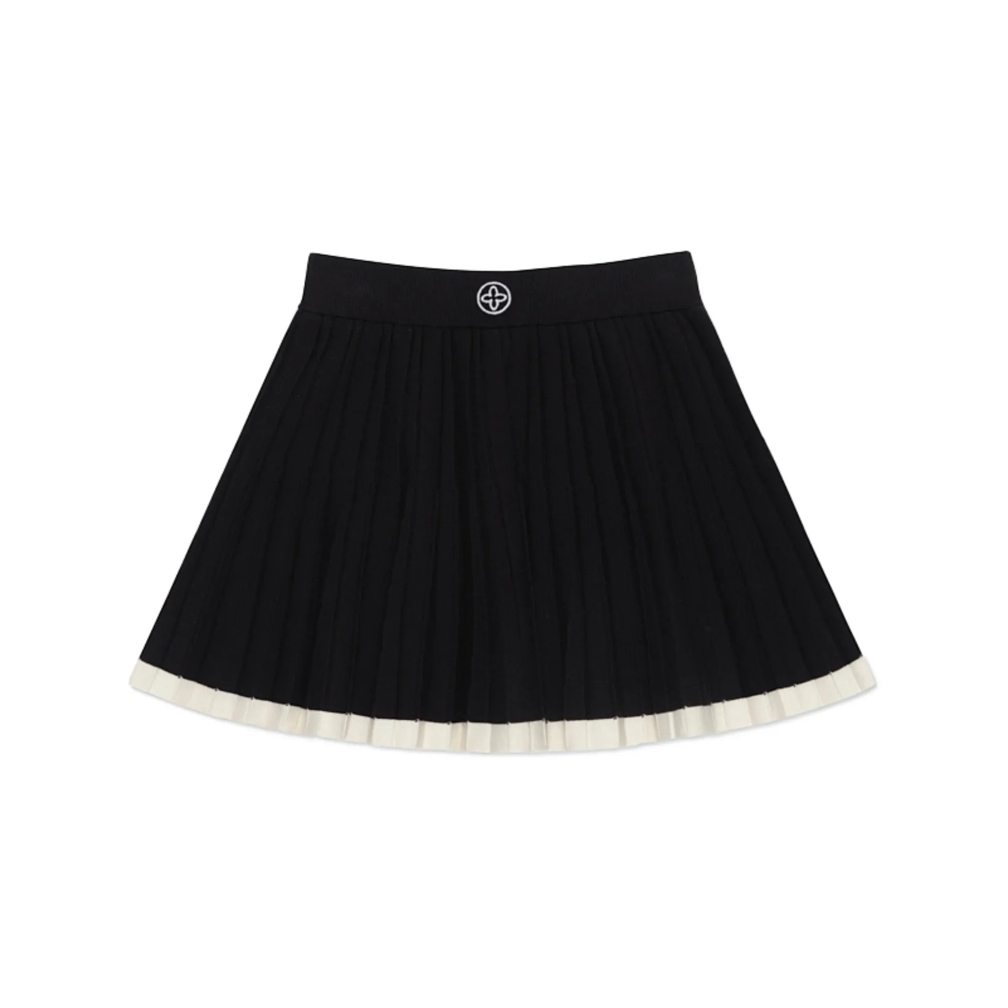 Vintage School Knit Pleated Skirt Black