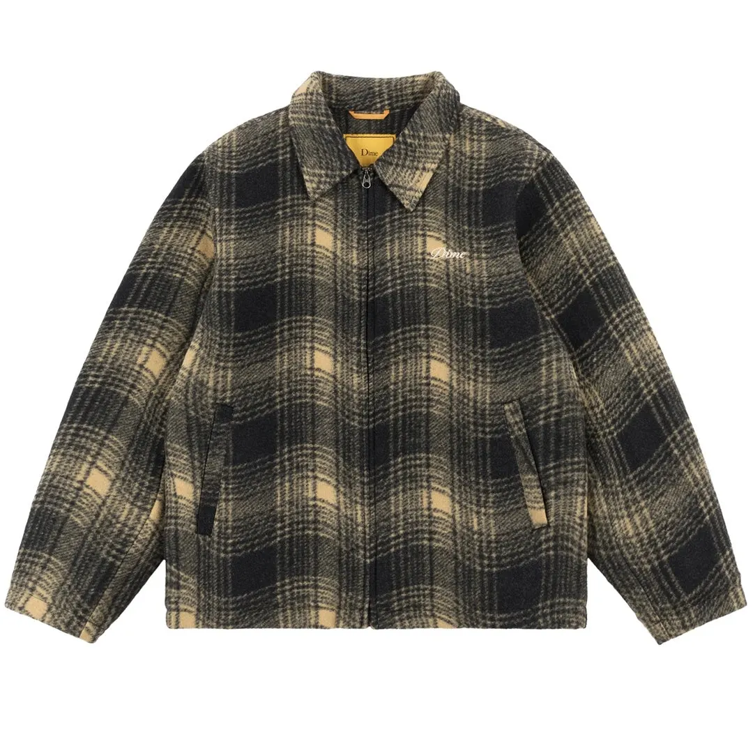 Wave Plaid Jacket - Camel