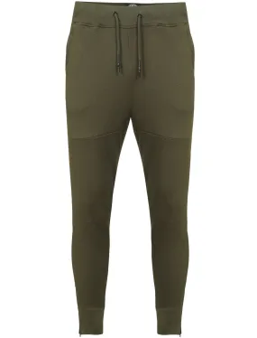 Winston Piqué Panel Cuffed Joggers in Khaki