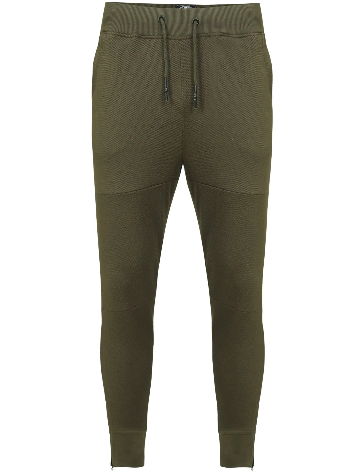 Winston Piqué Panel Cuffed Joggers in Khaki