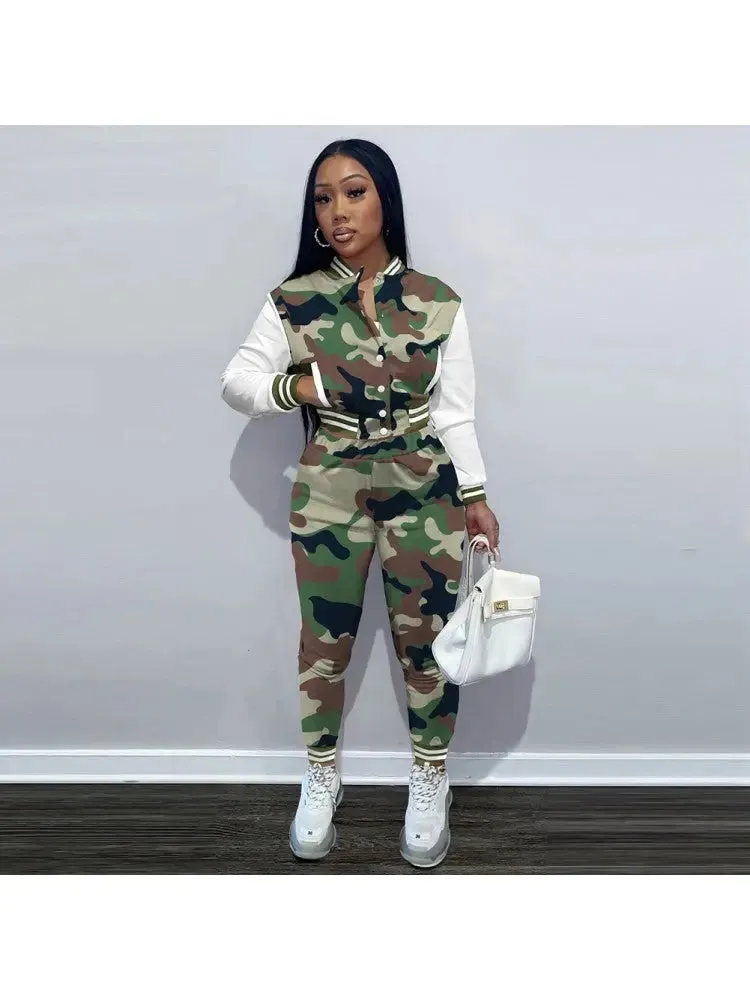 Women's Camouflage Joggers Set