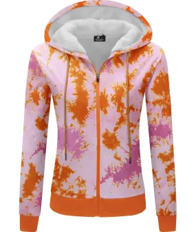 Women's Fleece Printed Zipper Style Hoodie-ZPK006161