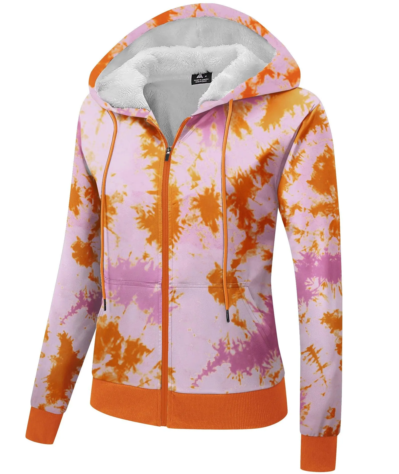 Women's Fleece Printed Zipper Style Hoodie-ZPK006161