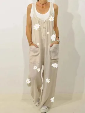 women's Floral Print Strapless Jumpsuit
