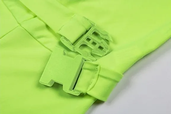 Women's Spring/Autumn Fluorescence Color Fitness Bodysuit