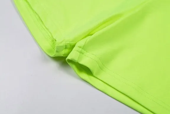 Women's Spring/Autumn Fluorescence Color Fitness Bodysuit