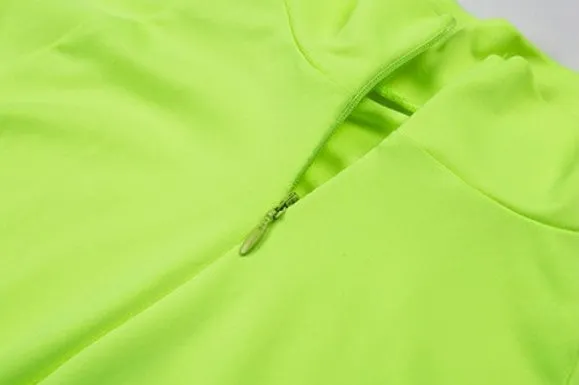Women's Spring/Autumn Fluorescence Color Fitness Bodysuit