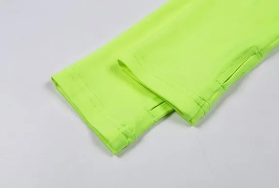 Women's Spring/Autumn Fluorescence Color Fitness Bodysuit