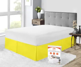 YELLOW PLEATED BED SKIRT